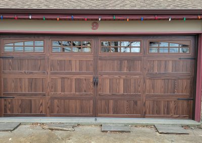 Garage door installation C.h.i. #5983 Woodaccents dark oak